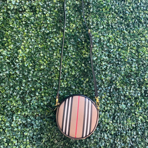 Burberry Bags Burberry Louise Icon Stripe Ecanvas Round Crossbody